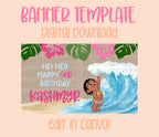 Digital download | Edit in Canva | Tropical girl birthday template
