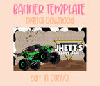 Digital download | Edit in Canva | Monster Truck Birthday Template