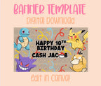 Digital download | Edit in Canva | Pocket monster birthday template