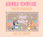 Digital download | Edit in Canva | Colorful puppy birthday template