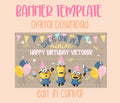 Digital download | Edit in Canva | Yellow and pink birthday template