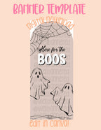 Digital download | Edit in Canva | Arched banner | Ghost Halloween template