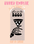 Digital download | Edit in Canva | Arched banner | Here for the boos Halloween template