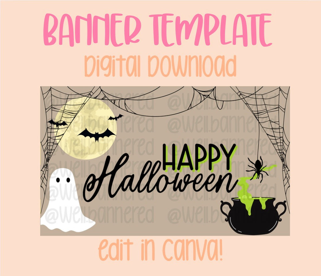 Digital download | Edit in Canva | Happy Halloween template