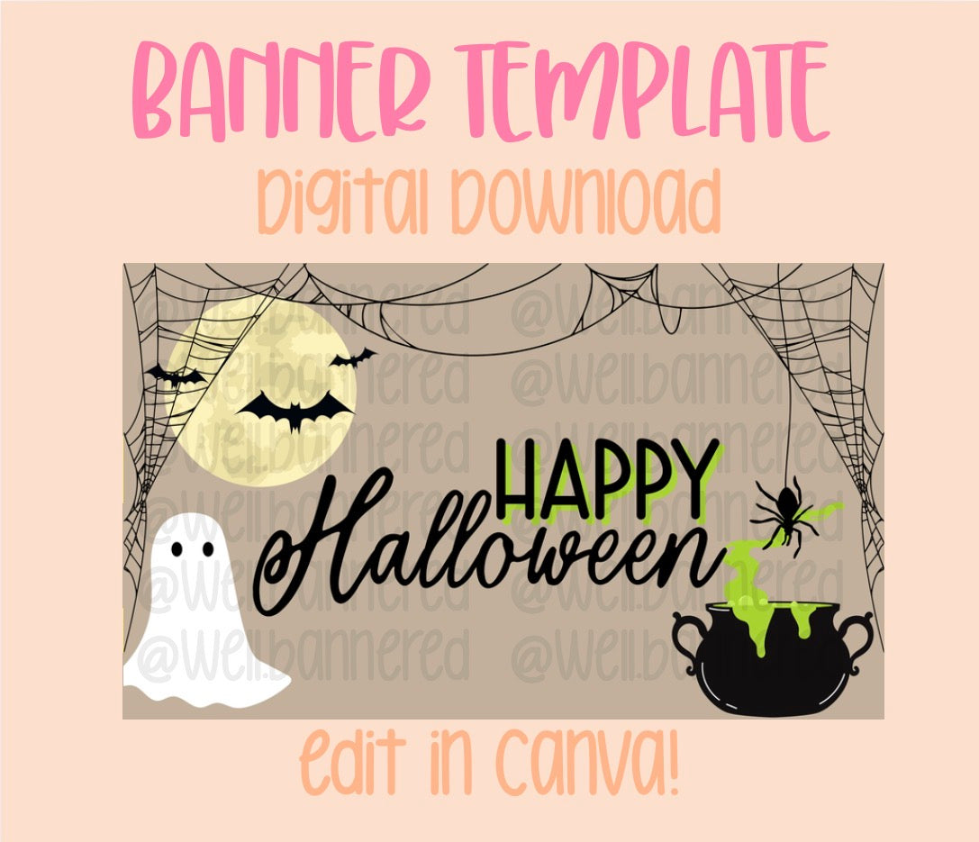Digital download | Edit in Canva | Happy Halloween template