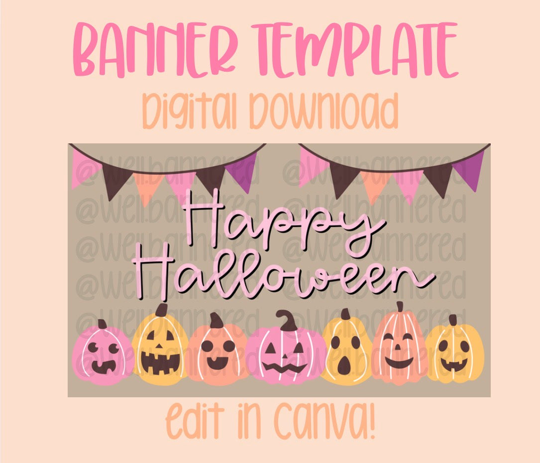 Digital download | Edit in Canva | Happy Halloween template