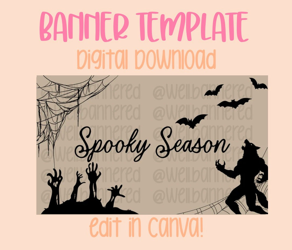 Digital download | Edit in Canva | Spooky season Halloween template